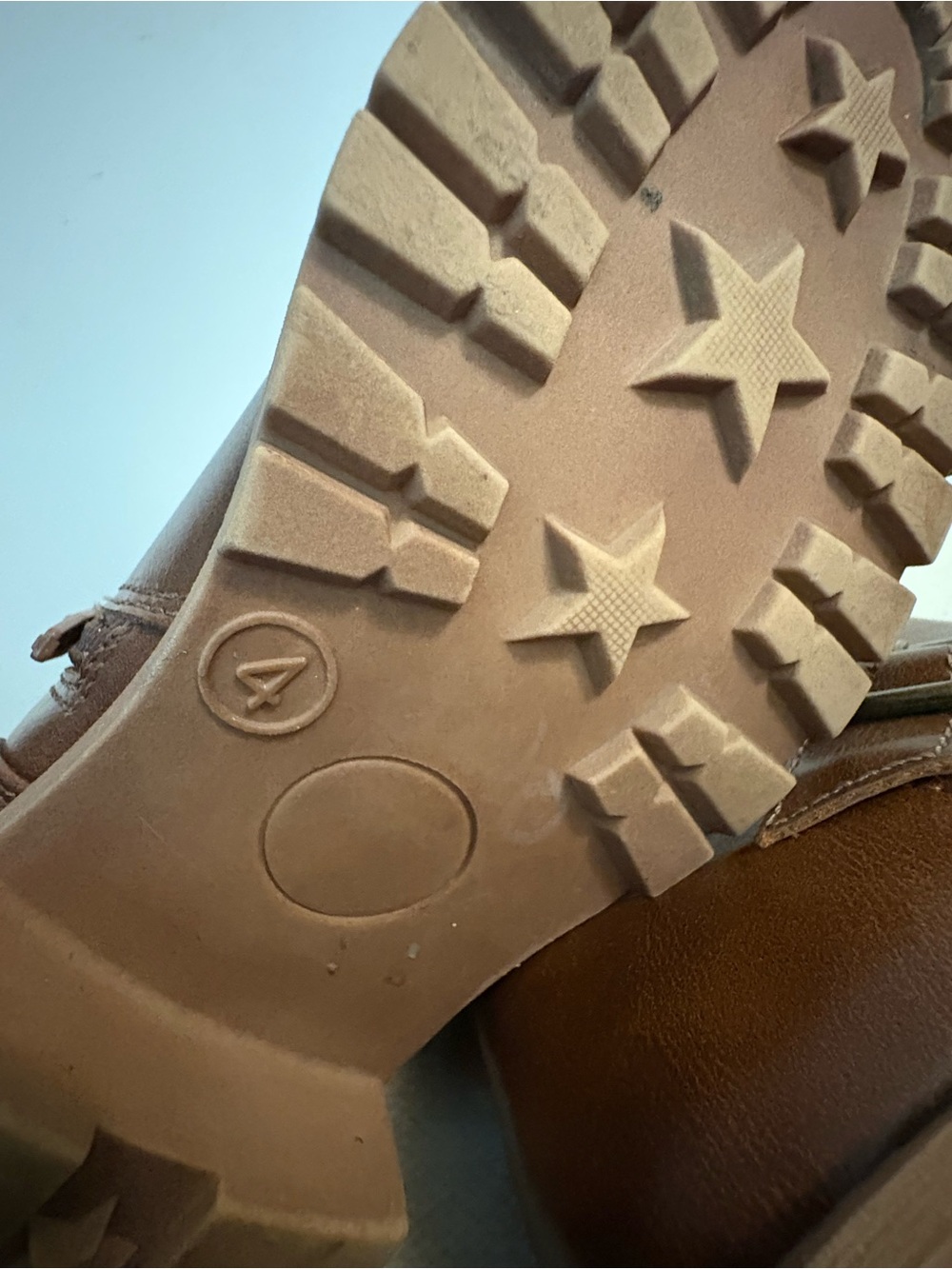 Women's Brown Leather Ankle Boots with Buckle Strap. Size 4. - Picture 8 of 9
